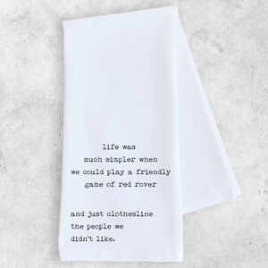 NWT SARCASTIC 100 Percent Cotton White Tea Towel